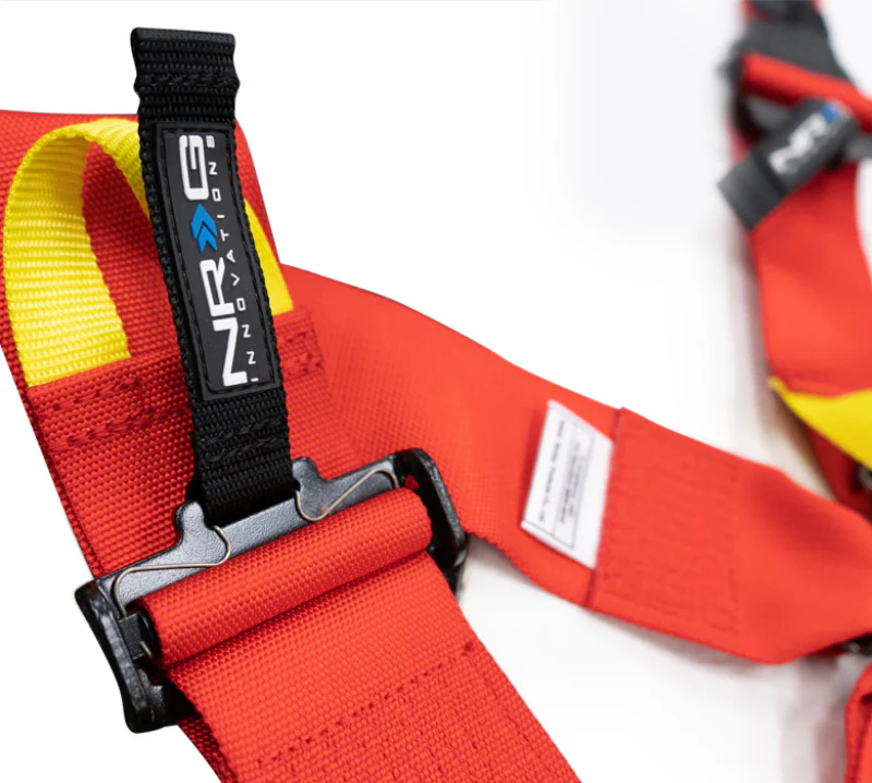 NRG FIA 6pt 2in. Shoulder Belt for HANS Device/ Rotary Cam Lock Buckle/ 3in. Waist Belt - Red - Image 4