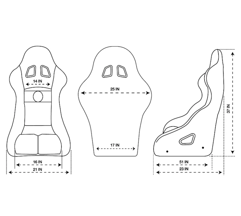 NRG FIA Competition Seat w/Competition Fabric & FIA Homologated Free Driving Position - Image 8