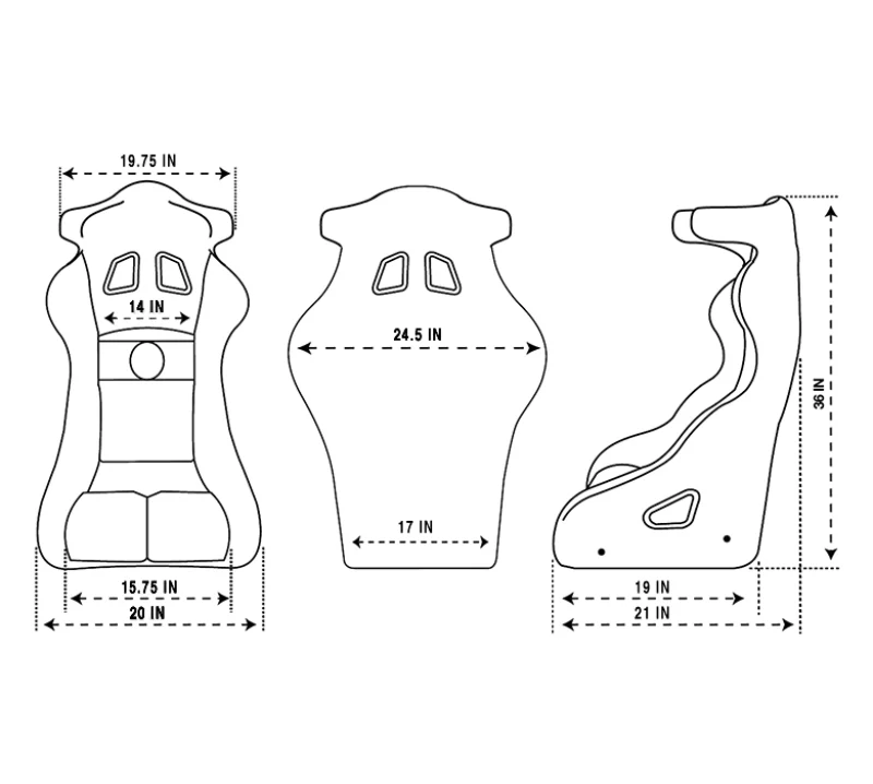 NRG FIA Competition Seat w/ Competition Fabric/ FIA homologated/ Head Containment - Medium - Image 2