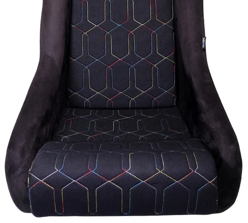 NRG FRP Bucket Seat (Black w/ Multi Color Geometric Pattern) - Large - Image 2