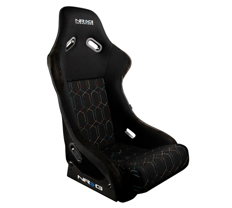 NRG FRP Bucket Seat (Black w/ Multi Color Geometric Pattern) - Large - Image 3