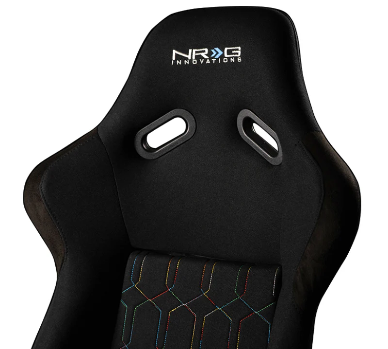 NRG FRP Bucket Seat (Black w/ Multi Color Geometric Pattern) - Large - Image 6