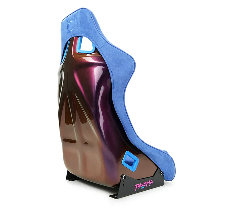 NRG FRP Bucket Seat (Medium) Prisma-Chromatic Royal Blue Vegan Suede w/ Chameleon Back - Image 3