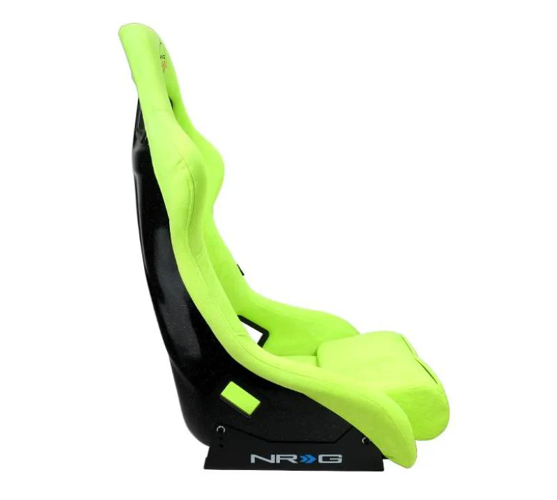 NRG FRP Bucket Seat PRISMA Edition - Large (Neon Green Alcantara/  Pearlized Back) - Image 2