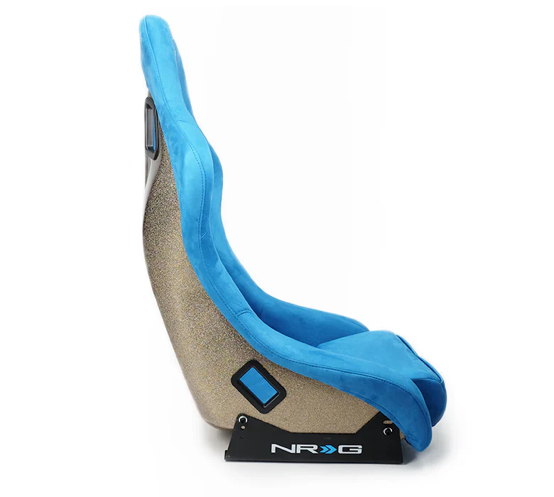 NRG FRP Bucket Seat PRISMA Edition w/ Pearlized Back/All Bluealcantara Vegan/Special Embroidery - XL - Image 4