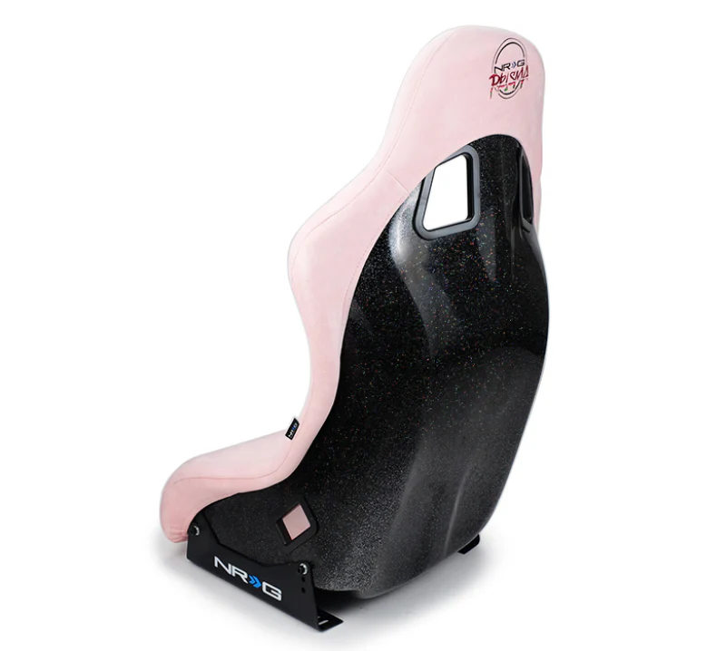 NRG FRP Bucket Seat Prisma Edition w/ Pearlized Back and Pink Alcantara (Medium) - Image 2