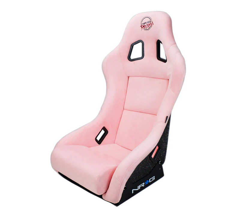 NRG FRP Bucket Seat Prisma Edition w/ Pearlized Back and Pink Alcantara (Medium) - Image 4