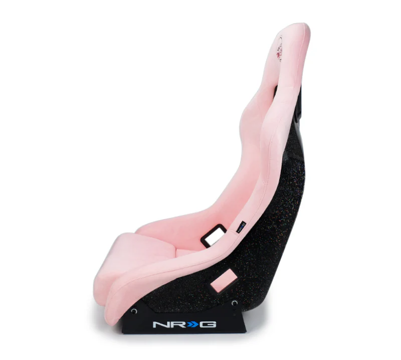 NRG FRP Bucket Seat Prisma Edition w/ Pearlized Back and Pink Alcantara (Medium) - Image 5