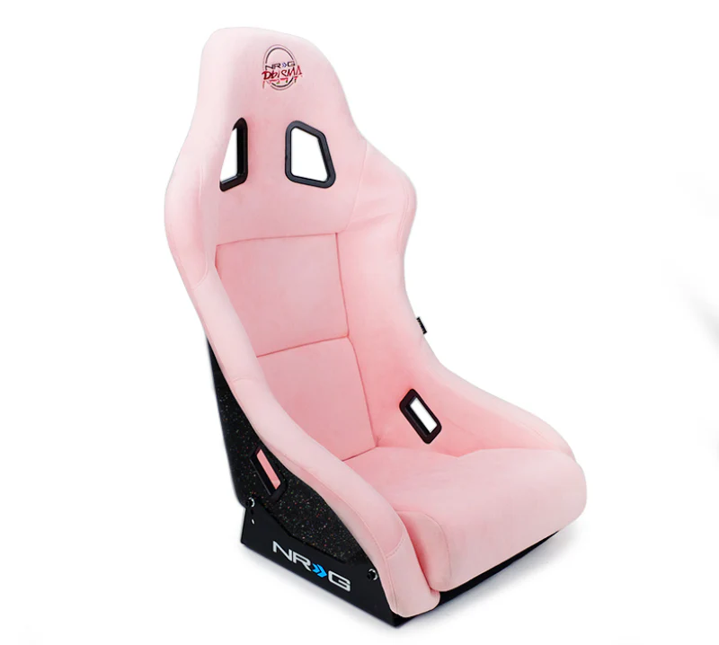 NRG FRP Bucket Seat Prisma Edition w/ Pearlized Back and Pink Alcantara (Medium) - Image 8