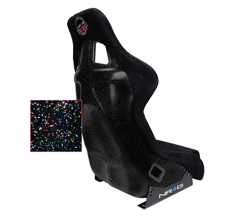 NRG FRP Bucket Seat PRISMA Edition w/Pearlized Back Black Alcantara - X Large - Image 4