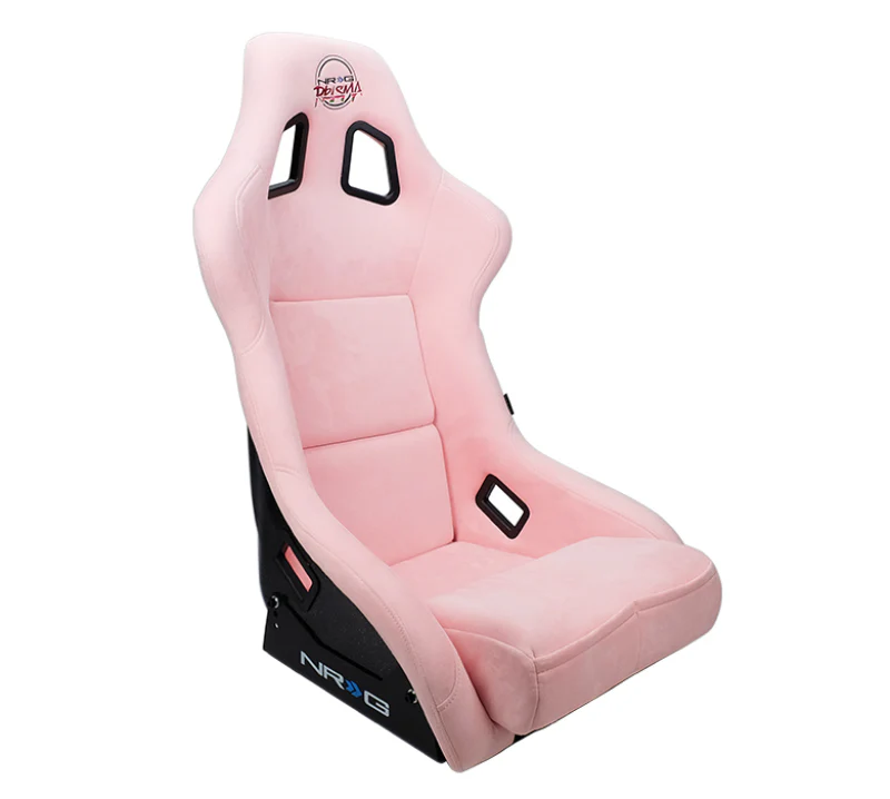 NRG FRP Bucket Seat PRISMA Edition W/ pearlized Back Pink Alcantara - Large - Image 2