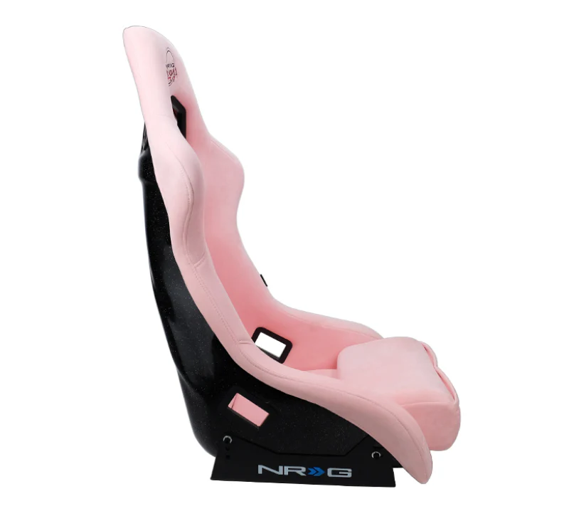 NRG FRP Bucket Seat PRISMA Edition W/ pearlized Back Pink Alcantara - Large - Image 3