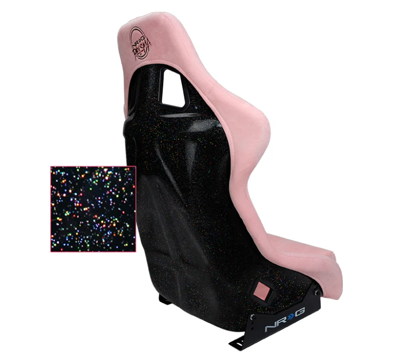 NRG FRP Bucket Seat PRISMA Edition W/ pearlized Back Pink Alcantara - Large - Image 4