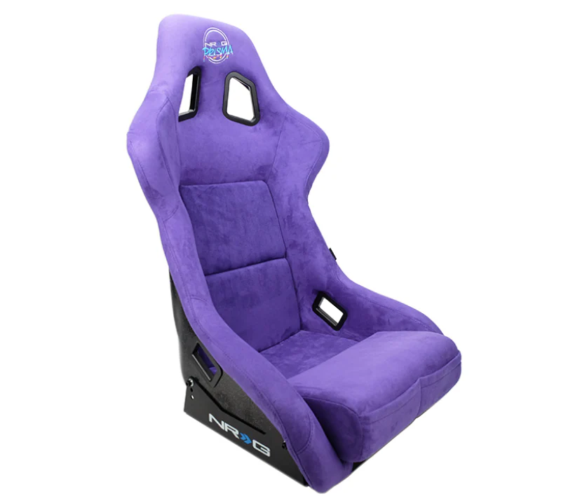 NRG FRP Bucket Seat PRISMA Edition W/ pearlized Back Purple Alcantara - Large - Image 2
