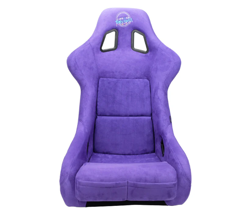NRG FRP Bucket Seat PRISMA Edition W/ pearlized Back Purple Alcantara - Large - Image 4