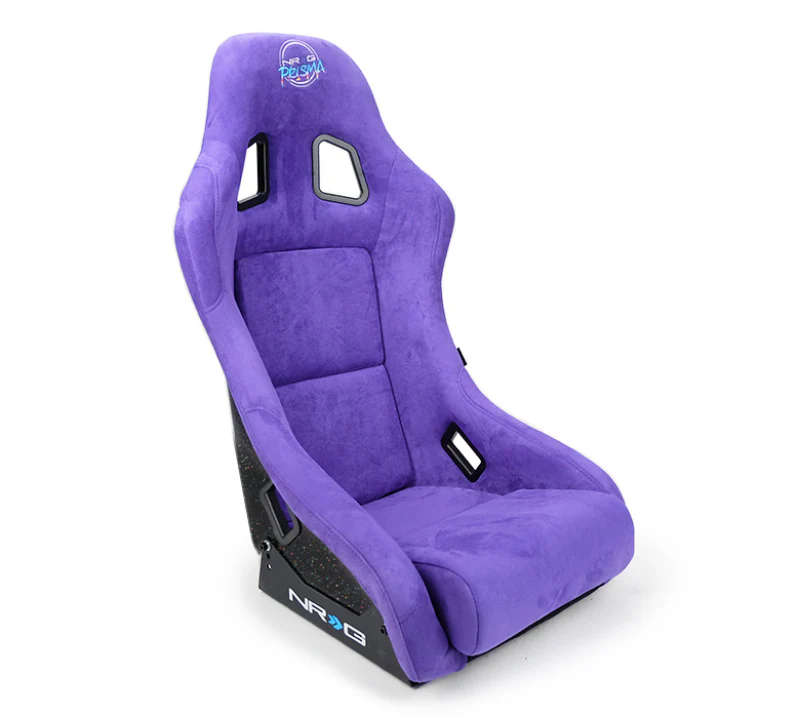 NRG FRP Bucket Seat PRISMA Edition w/ Pearlized Back Purple Alcantara - Medium - Image 4