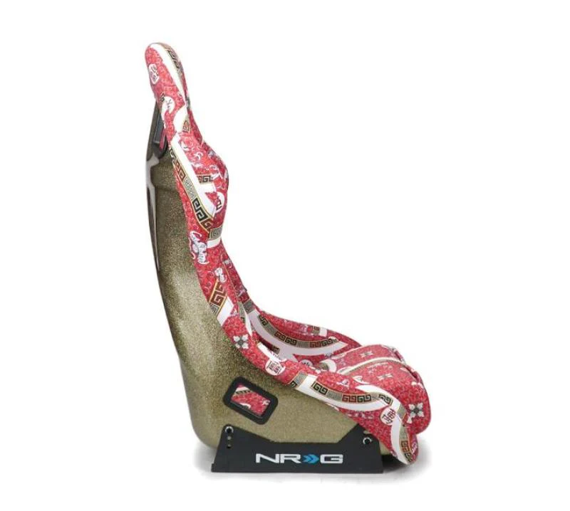 NRG FRP Bucket Seat PRISMA Oriental Longivity Plate Edition W/ Gold Pearlized Back - Large - Image 3