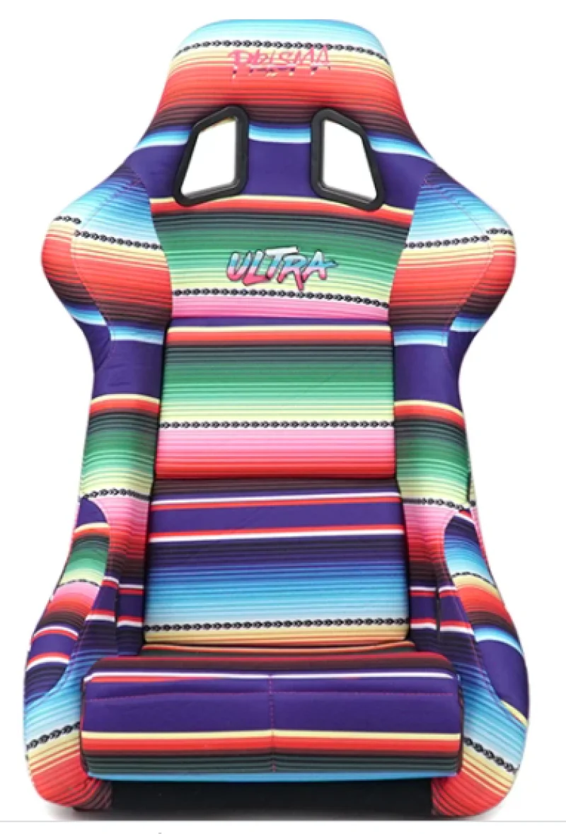 NRG FRP Bucket Seat PRISMA Serepi Edition W/ Red Pearlized Back Mexi-Cali Blanket Print - Large - Image 2