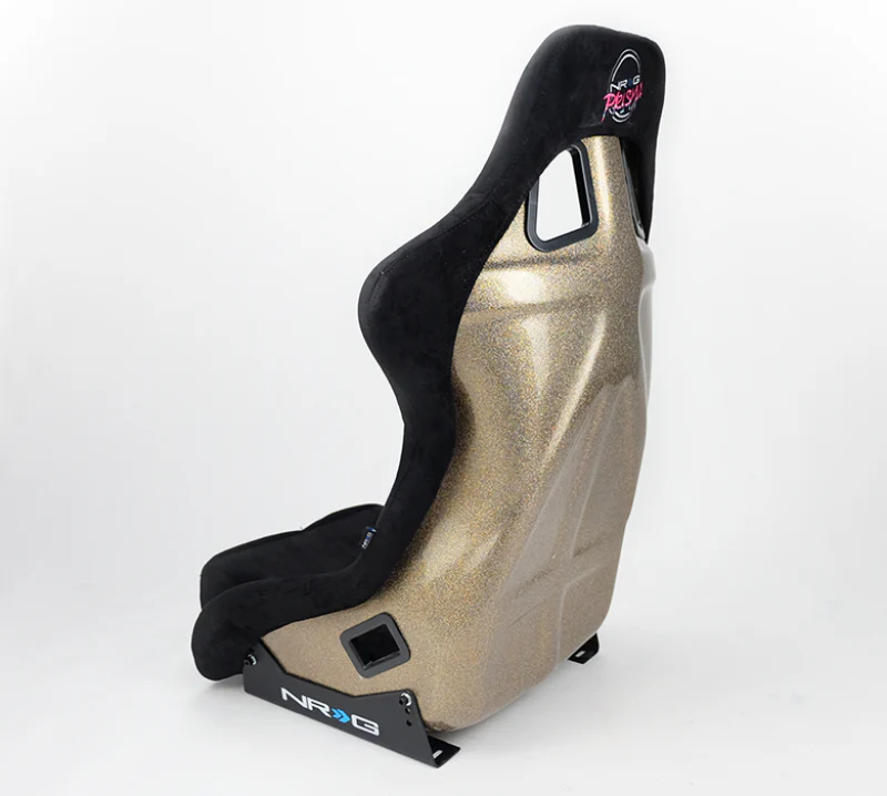 NRG FRP Bucket Seat ULTRA Edition - Large (Black Alcantara/Gold Glitter Back) - Image 2