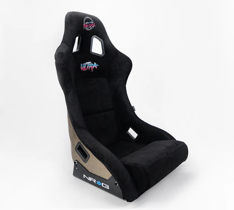 NRG FRP Bucket Seat ULTRA Edition - Large (Black Alcantara/Gold Glitter Back) - Image 4