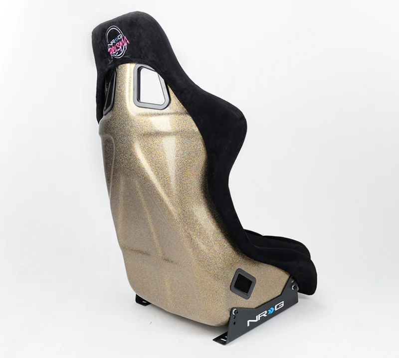 NRG FRP Bucket Seat ULTRA Edition - Large (Black Alcantara/Gold Glitter Back) - Image 5