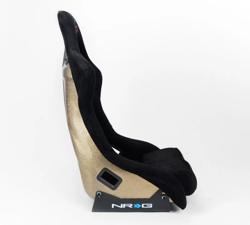 NRG FRP Bucket Seat ULTRA Edition - Large (Black Alcantara/Gold Glitter Back) - Image 6