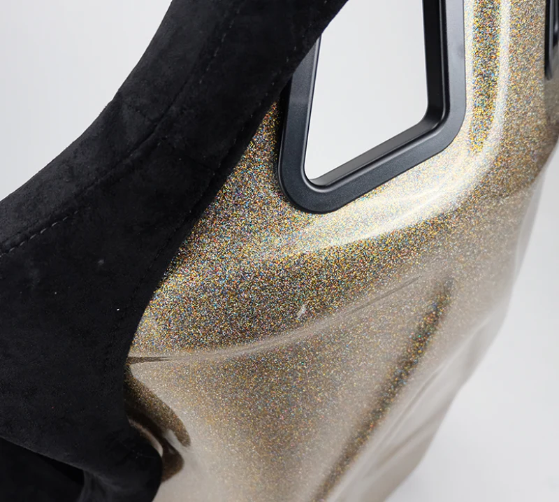 NRG FRP Bucket Seat ULTRA Edition - Large (Black Alcantara/Gold Glitter Back) - Image 9