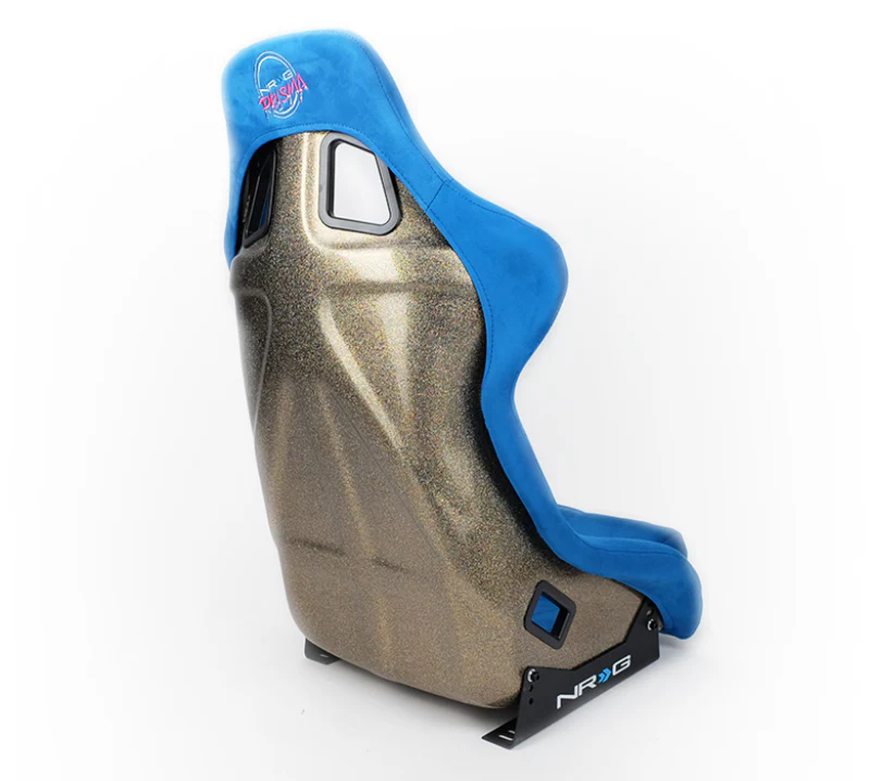 NRG FRP Bucket Seat ULTRA Edition - Large (Blue Alcantara/Gold Glitter Back) - Image 10