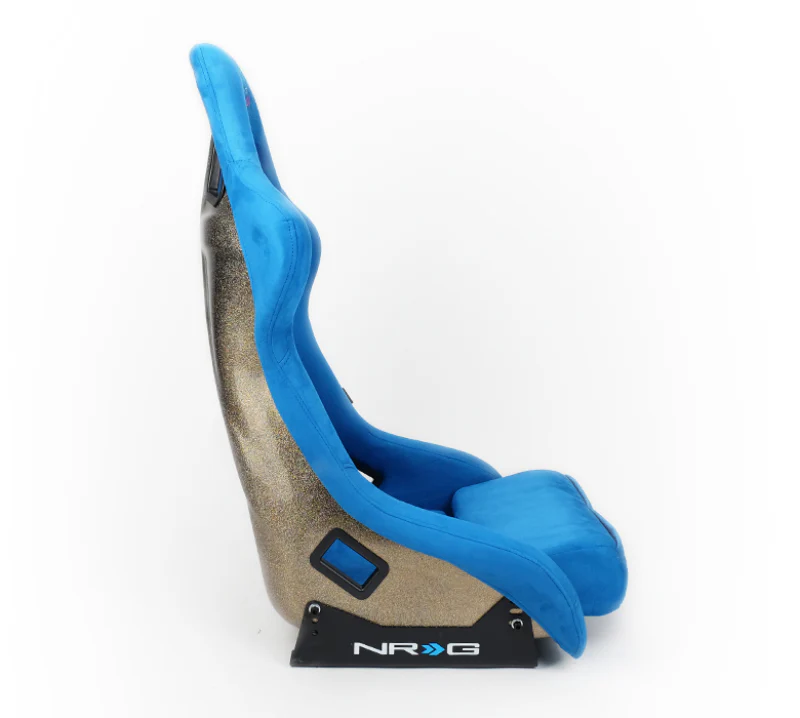 NRG FRP Bucket Seat ULTRA Edition - Large (Blue Alcantara/Gold Glitter Back) - Image 3