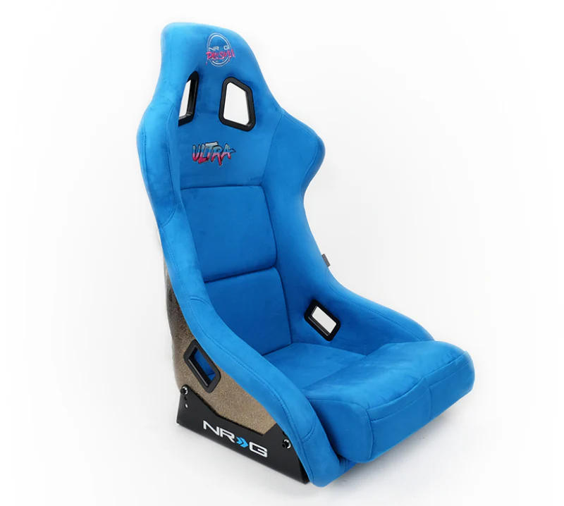 NRG FRP Bucket Seat ULTRA Edition - Large (Blue Alcantara/Gold Glitter Back) - Image 5