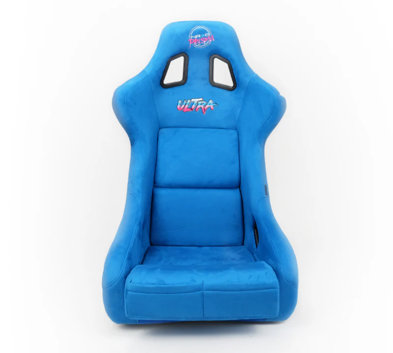 NRG FRP Bucket Seat ULTRA Edition - Large (Blue Alcantara/Gold Glitter Back) - Image 6