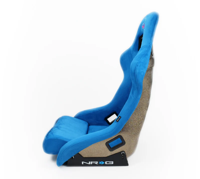 NRG FRP Bucket Seat ULTRA Edition - Large (Blue Alcantara/Gold Glitter Back) - Image 7