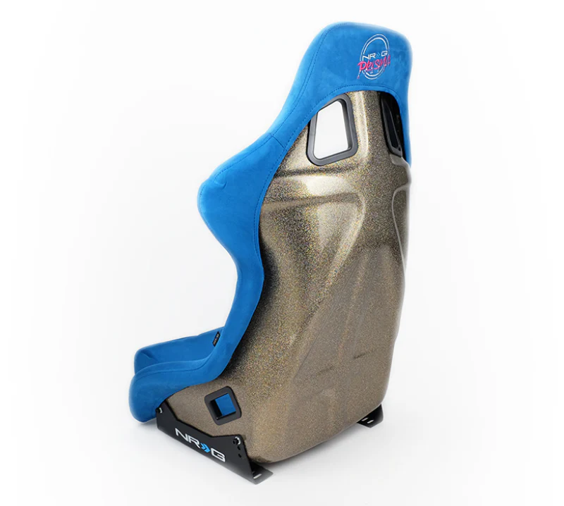 NRG FRP Bucket Seat ULTRA Edition - Large (Blue Alcantara/Gold Glitter Back) - Image 8