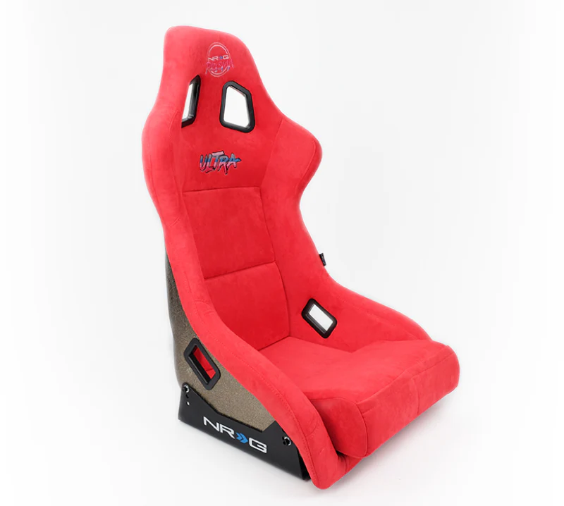 NRG FRP Bucket Seat ULTRA Edition - Large (Red Alcantara/Gold Glitter Back) - Image 2
