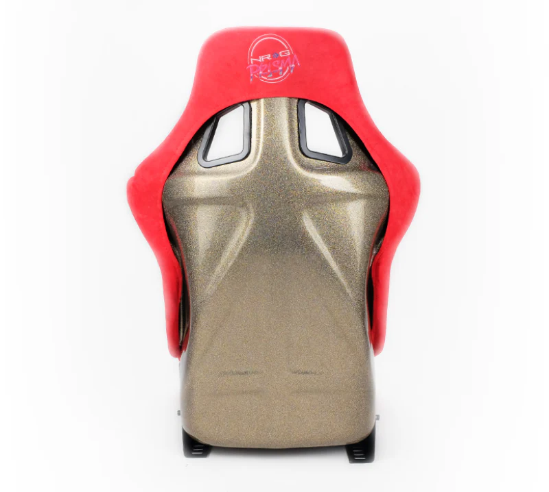 NRG FRP Bucket Seat ULTRA Edition - Large (Red Alcantara/Gold Glitter Back) - Image 3