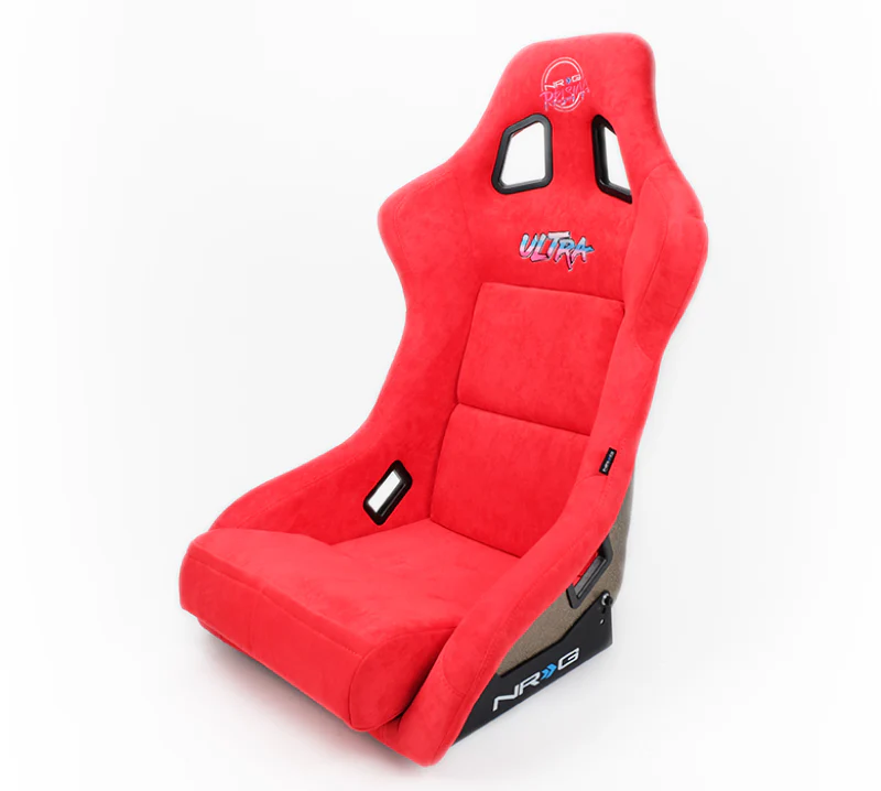 NRG FRP Bucket Seat ULTRA Edition - Large (Red Alcantara/Gold Glitter Back) - Image 4
