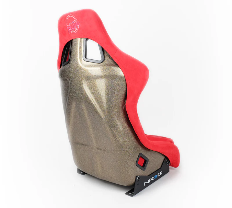 NRG FRP Bucket Seat ULTRA Edition - Large (Red Alcantara/Gold Glitter Back) - Image 6
