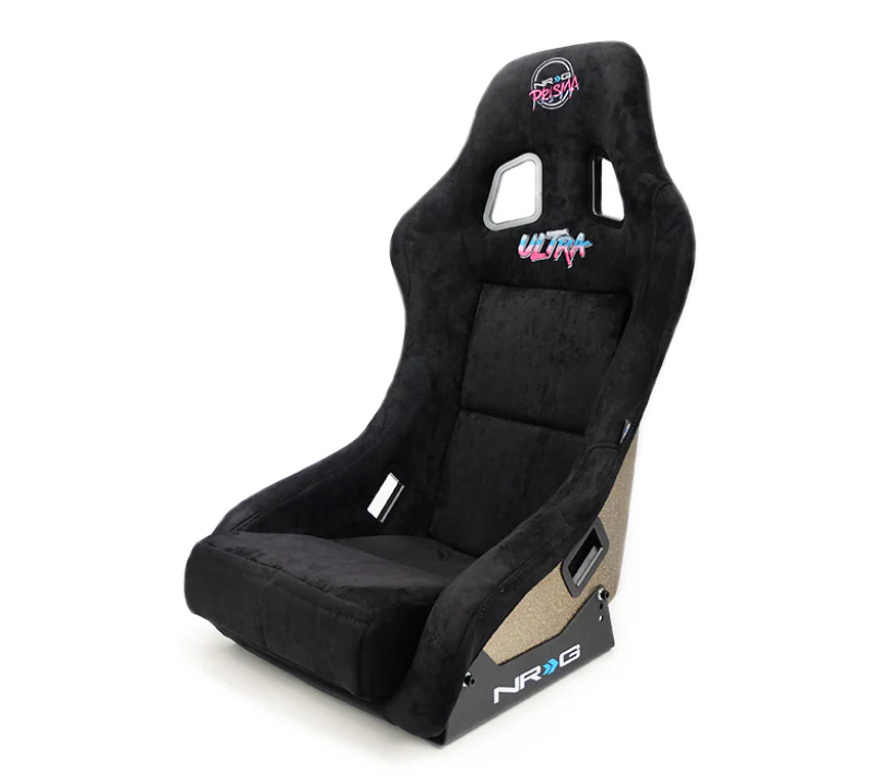 NRG FRP Bucket Seat ULTRA Edition - Medium (Black Alcantara/Gold Glitter Back) - Image 6