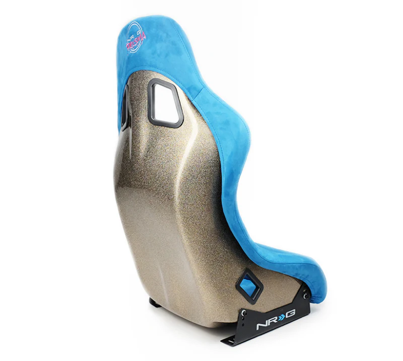 NRG FRP Bucket Seat ULTRA Edition - Medium (Blue Alcantara/Pearlized Back) - Image 2