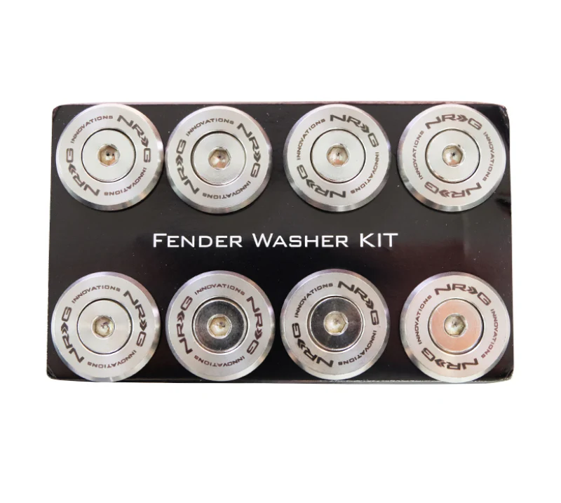 NRG M Style Fender Washer Kit TI Series M6 Bolts For Metal (Silver Washer/Silver Screw) - Set of 10 - Image 2
