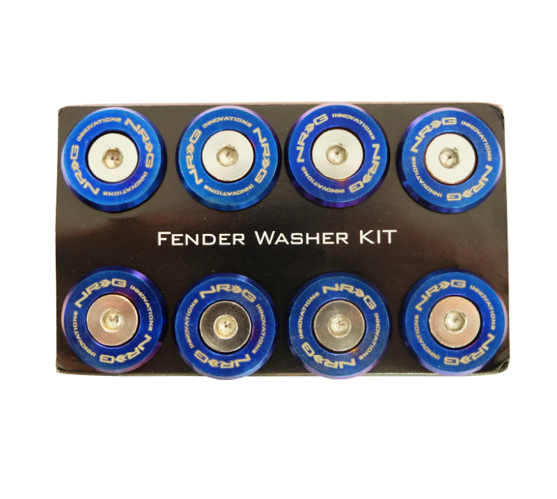 NRG M-Style Fender Washer Kit (TI Series) M6 Bolts For Metal (TI Burn Wshr/Silver Screw) - Set of 10 - Image 4