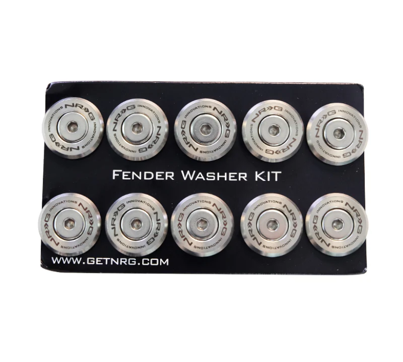 NRG M-Style Fender Washer Kit (TI Series) M6 Bolts For Plastic (Silver Wshr/Silver Scrw) - Set of 10 - Image 4