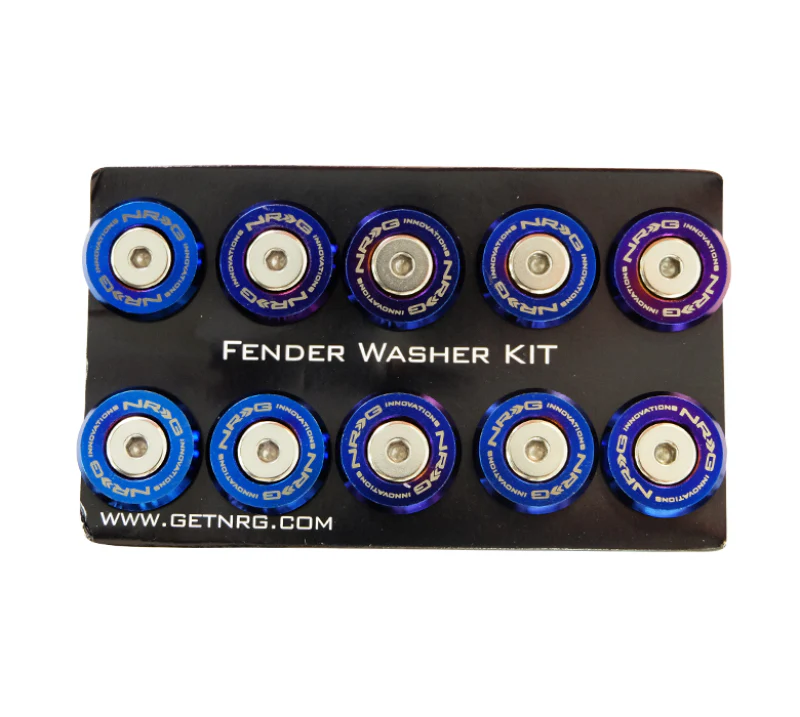 NRG M-Style Fender Washer Kit (TI Series) M6 Bolts For Plastic (TI Brn Wshr/Silver Scrw) - Set of 10 - Image 3