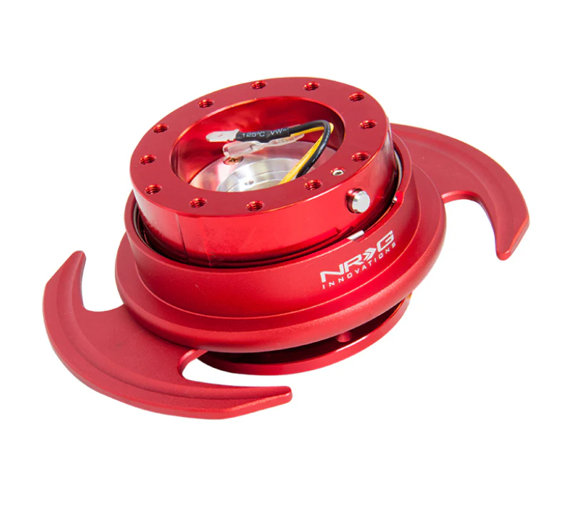 NRG Quick Release Kit Gen 3.0 - Red Metal Body / Red Ring w/Handles - Image 2