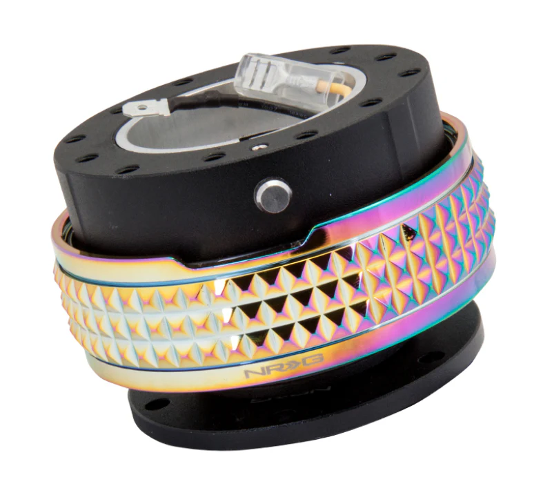 NRG Quick Release Kit - Pyramid Edition - Black Body / Neochrome Pyramid Ring - Image 2