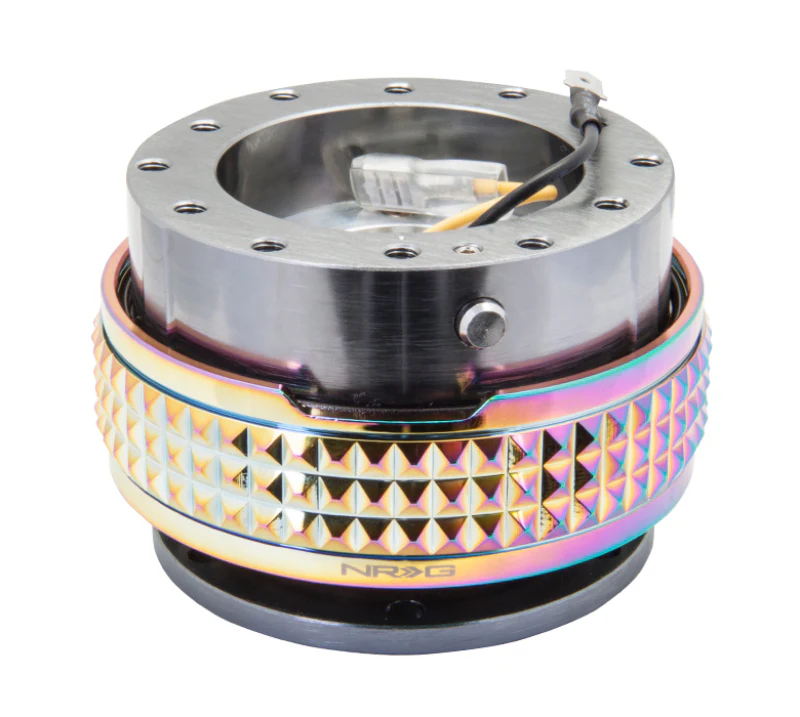 NRG Quick Release Kit - Pyramid Edition - Gunmetal Body / Neochrome Pyramid Ring - Image 2