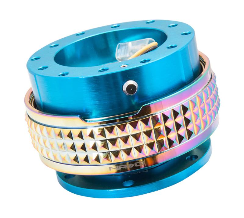 NRG Quick Release Kit - Pyramid Edition - New Blue Body / Neochrome Pyramid Ring - Image 2