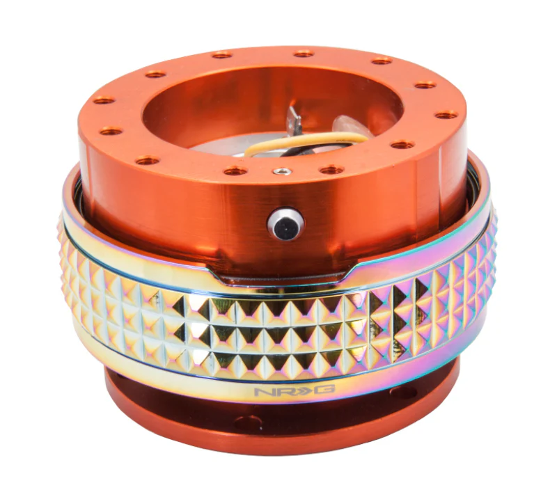 NRG Quick Release Kit - Pyramid Edition - Orange Body / Neochrome Pyramid Ring - Image 2