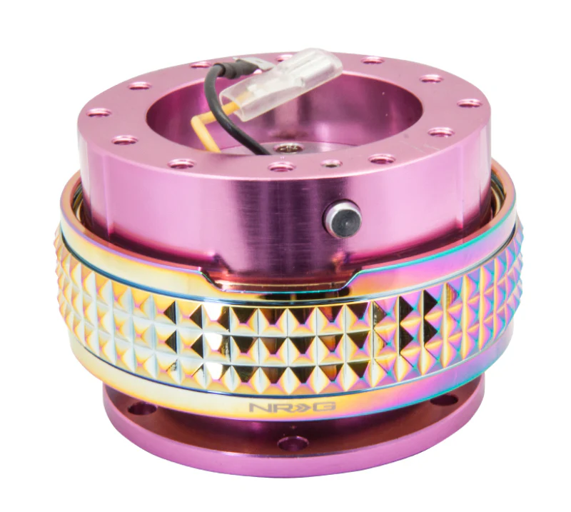 NRG Quick Release Kit - Pyramid Edition - Pink Body / Neochrome Pyramid Ring - Image 2