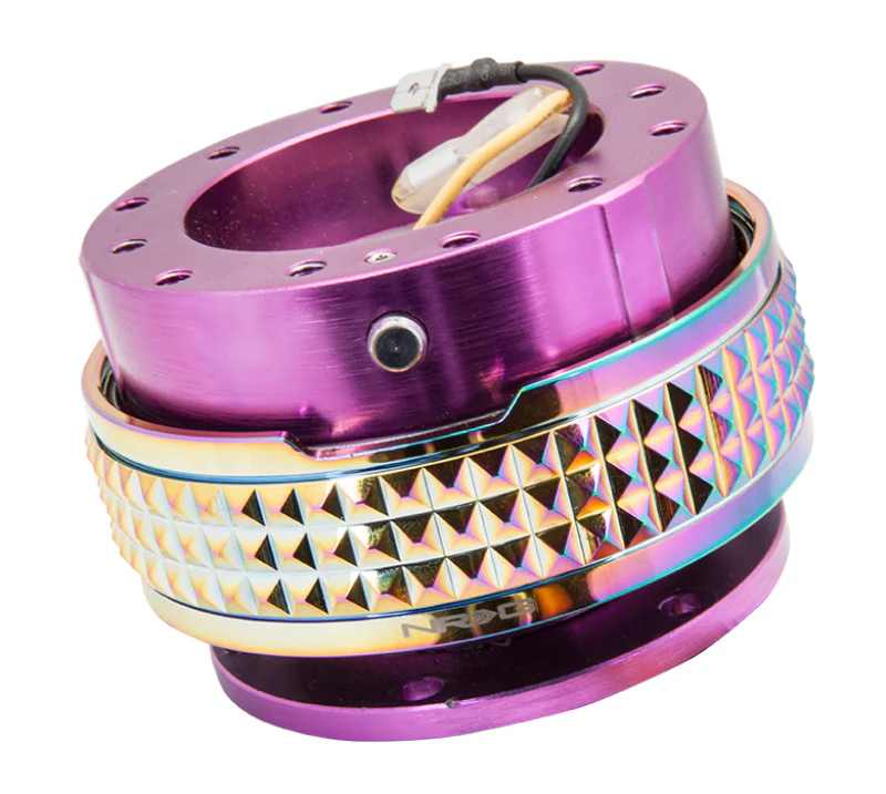 NRG Quick Release Kit - Pyramid Edition - Purple Body / Neochrome Pyramid Ring - Image 2